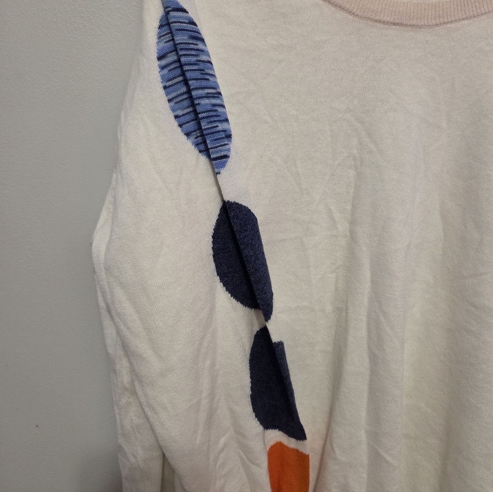 Zaket & Plover Silk Cotton Polka Dot Artsy Sleeve Normcore Light Sweater-L - Picture 2 of 7